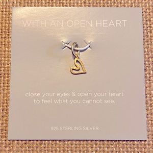 Origami Owl Core "with a an open heart" Gold Heart Charm
